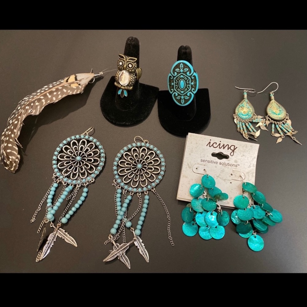 Turquoise Boho Jewelry Set